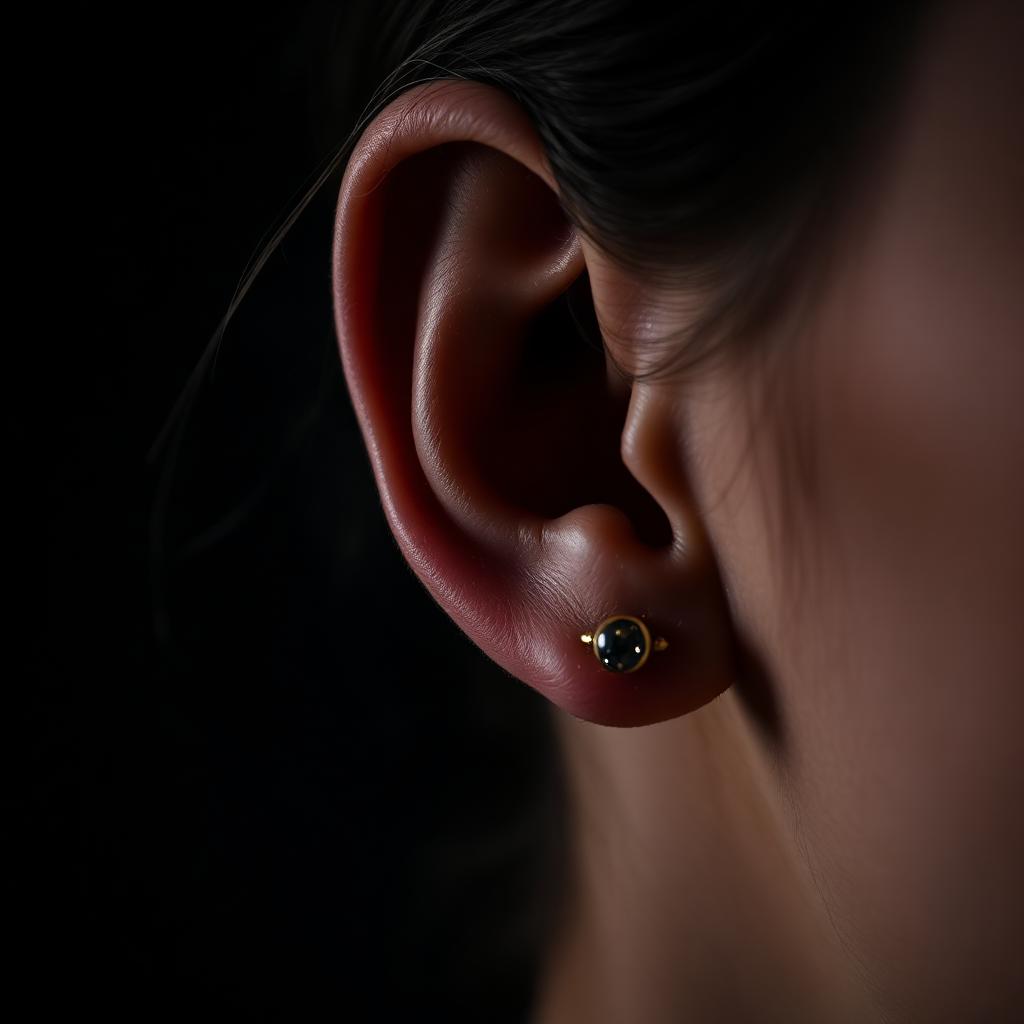 Tragus piercing at The Ink Art Candolim