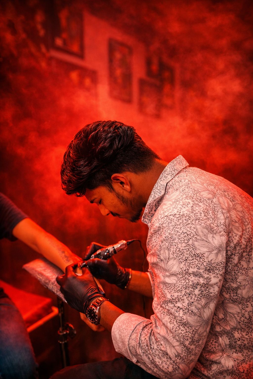 Avinash — Founder of The Ink Art Tattoo Studio at work