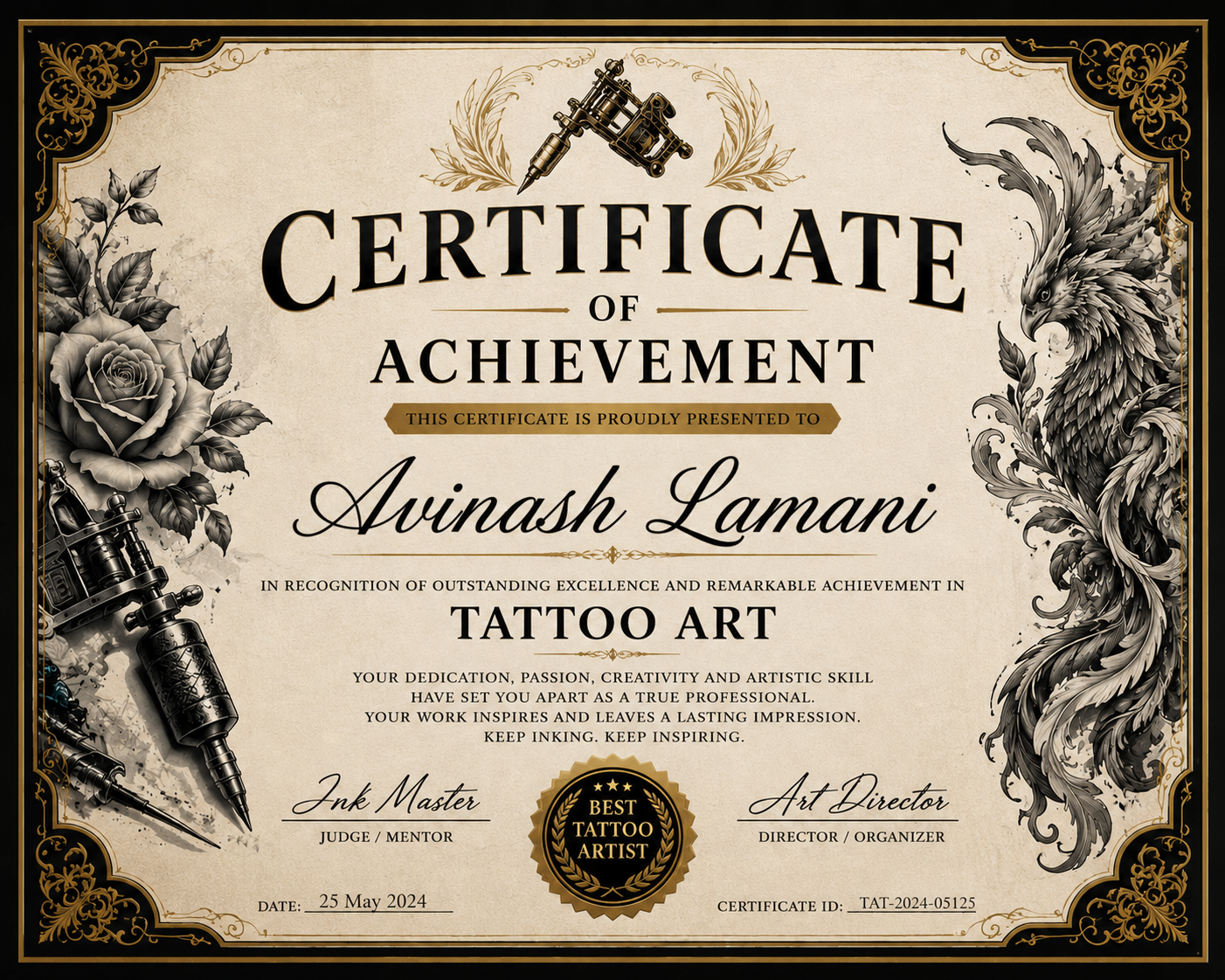Best Tattoo Artist — 2024 — Inked Awards